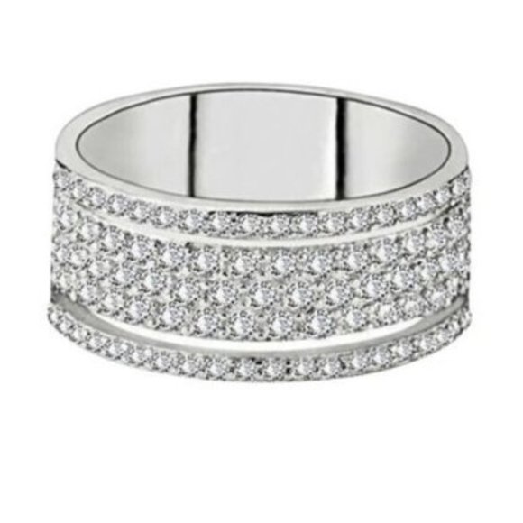 NEW White Gold Plated Ring Sparkly GORGEOUS goes with everything, Sizes 7 8 or 9 - Picture 6 of 7